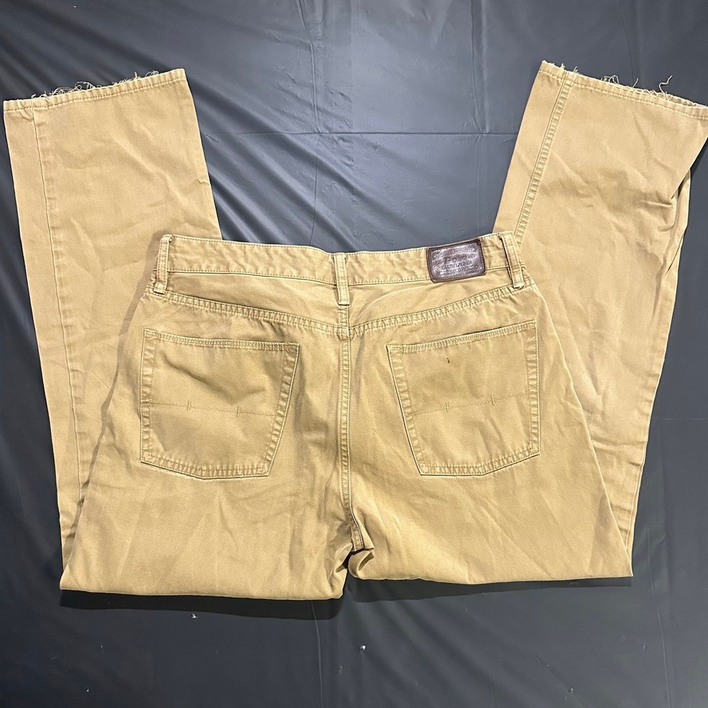 Polo Ralph Lauren Mens Tan Canvas Straight Leg Workwear Pants 34x30